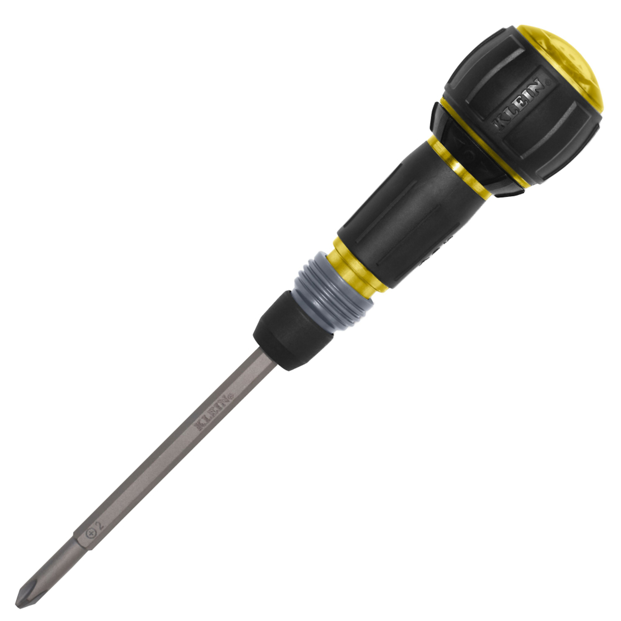 Ratcheting Fastbit Tru-Grip Screwdriver, Phillips, Slotted Bits, Klein Tools Model# 32960ARCHT